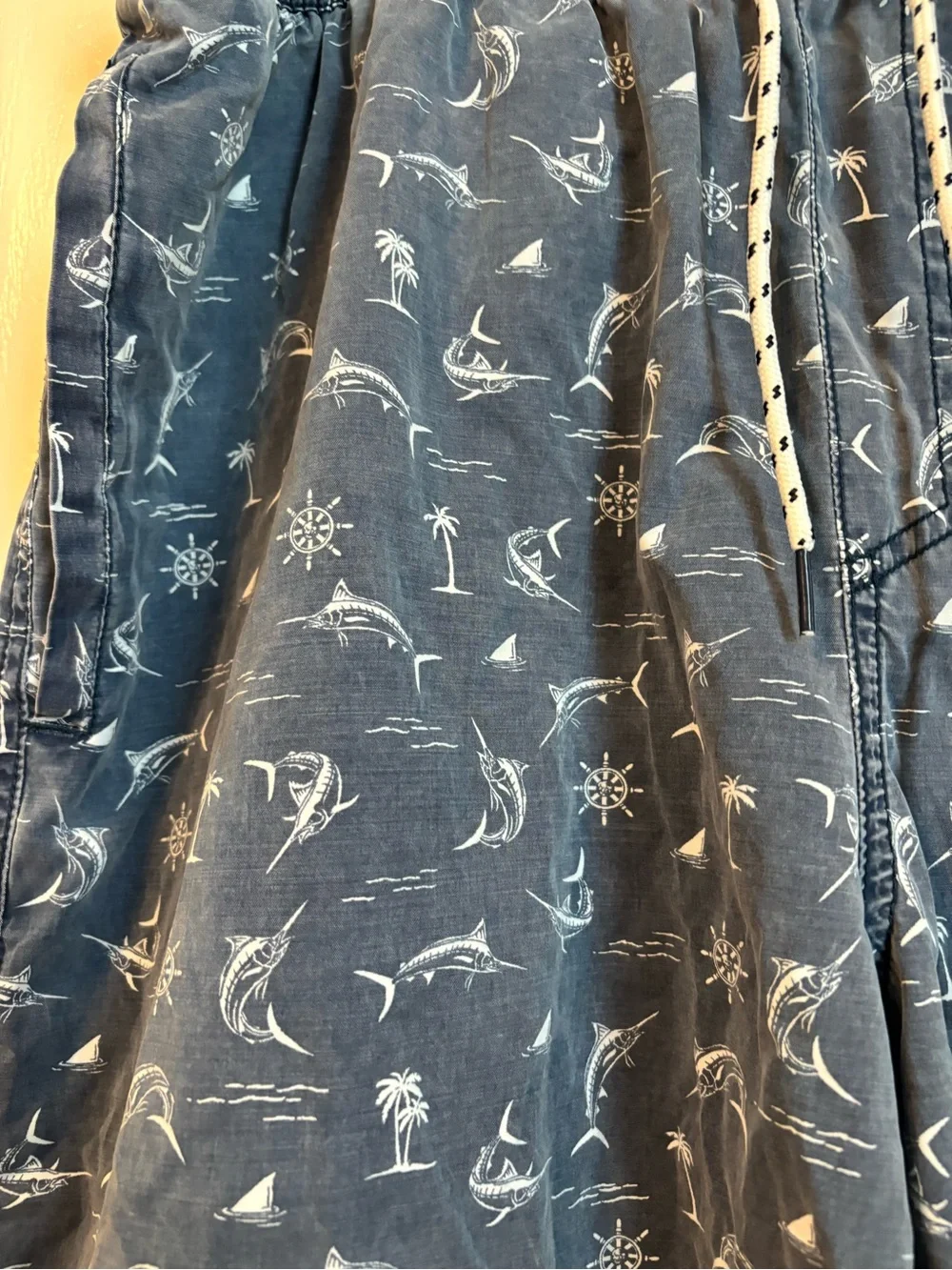 Salt Life Navy Blue Sail and Palm Print Swim Trunks 2xl